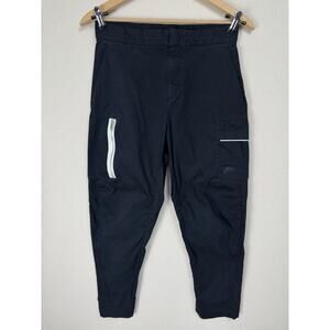 Nike Black Joggers with White Zip Accent